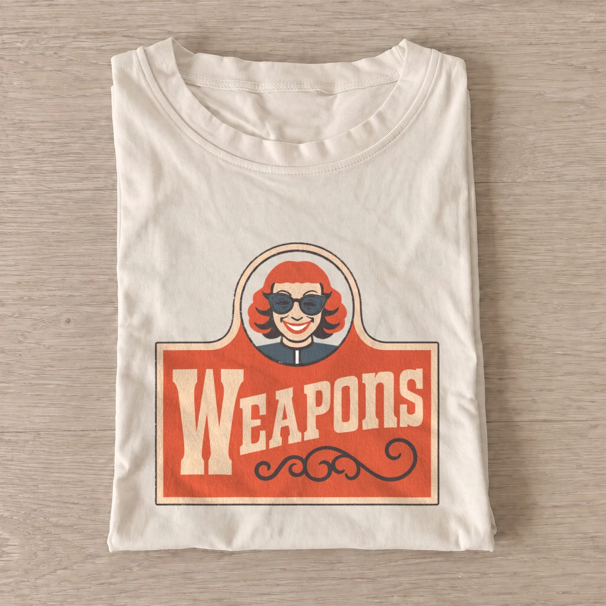 Weapons retro sign t shirt sand20weapons retro sign.webp