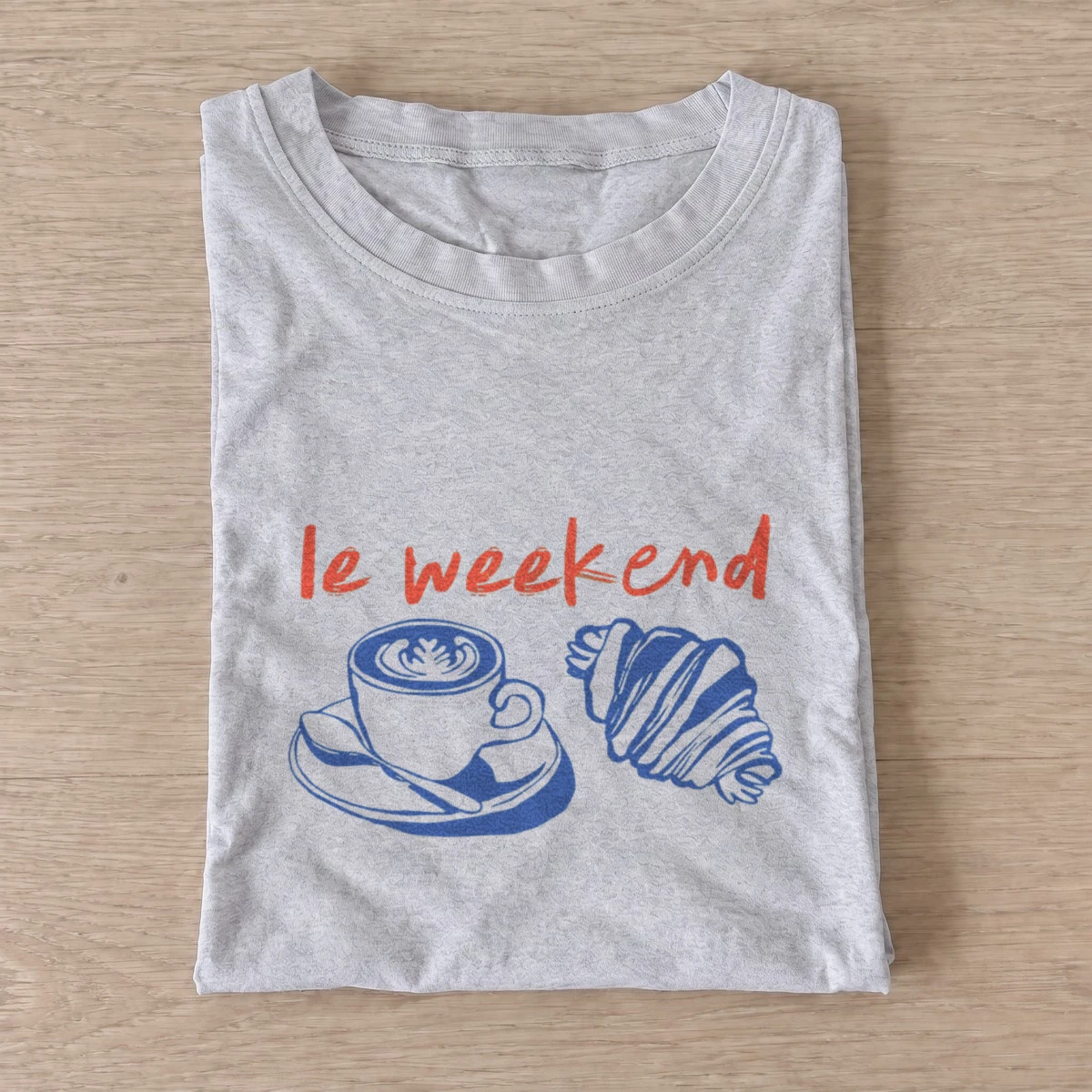Weekend coffee croissant t shirt gray20weekend coffee croissant.webp