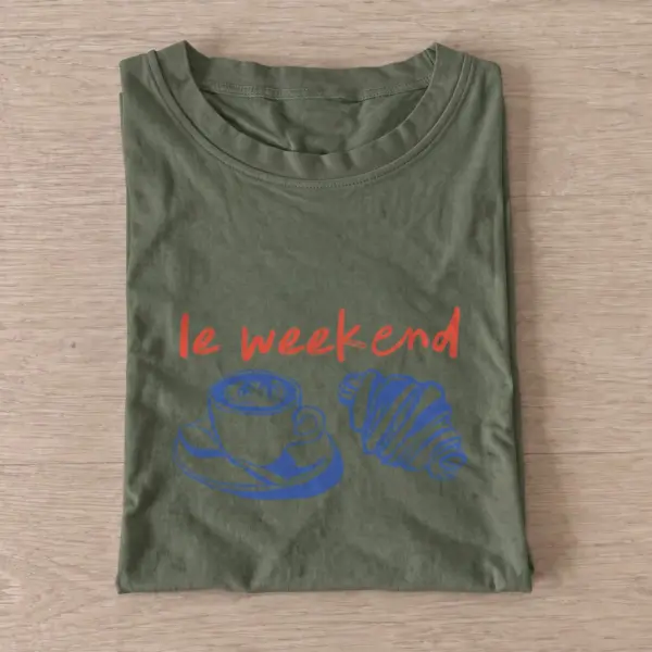 Weekend coffee croissant t shirt olive20weekend coffee croissant.webp