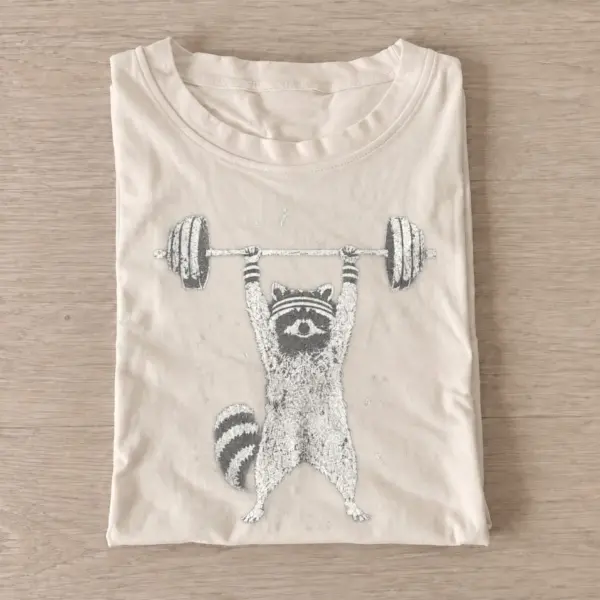 Weightlifting raccoon t shirt sand20weightlifting raccoon.webp