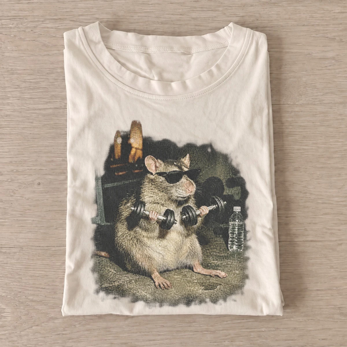Weightlifting rat graphic t shirt sand20weightlifting rat.webp