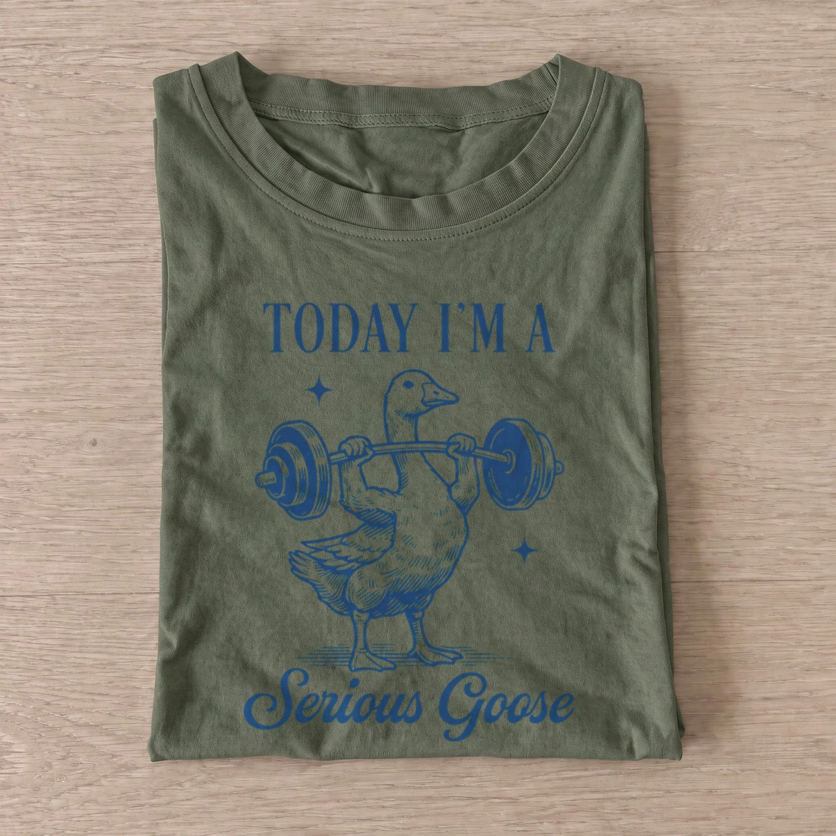 Weightlifting serious goose t shirt olive20weightlifting serious goose.webp