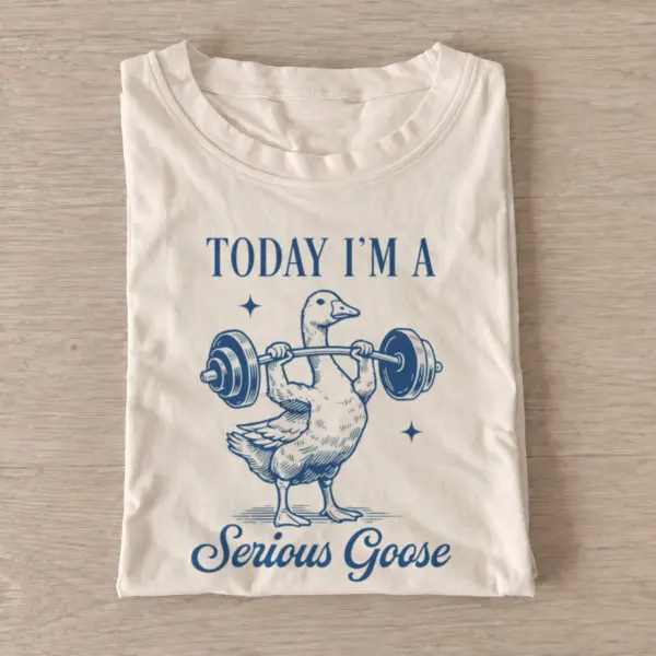 Weightlifting serious goose t shirt sand20weightlifting serious goose.webp