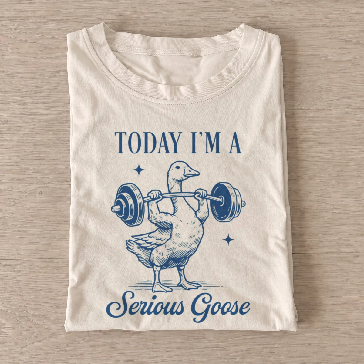 Weightlifting serious goose t shirt sand20weightlifting serious goose.webp
