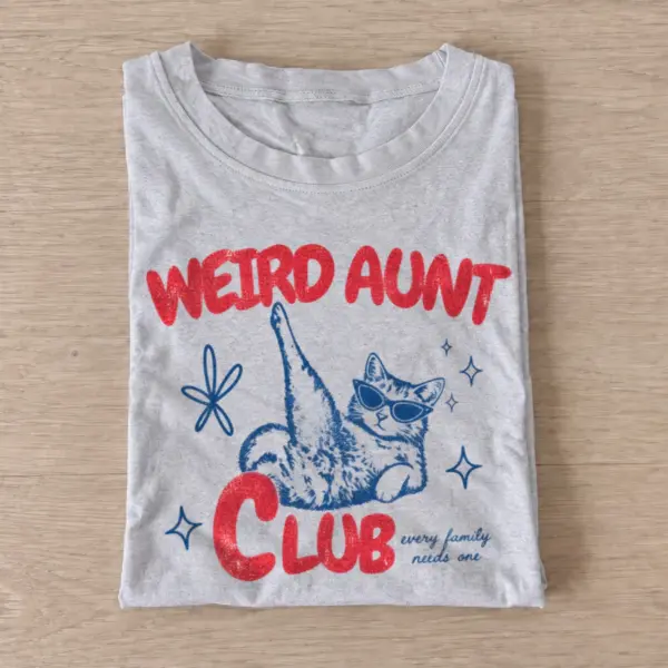 Weird aunt club cat t shirt gray20weird aunt club.webp
