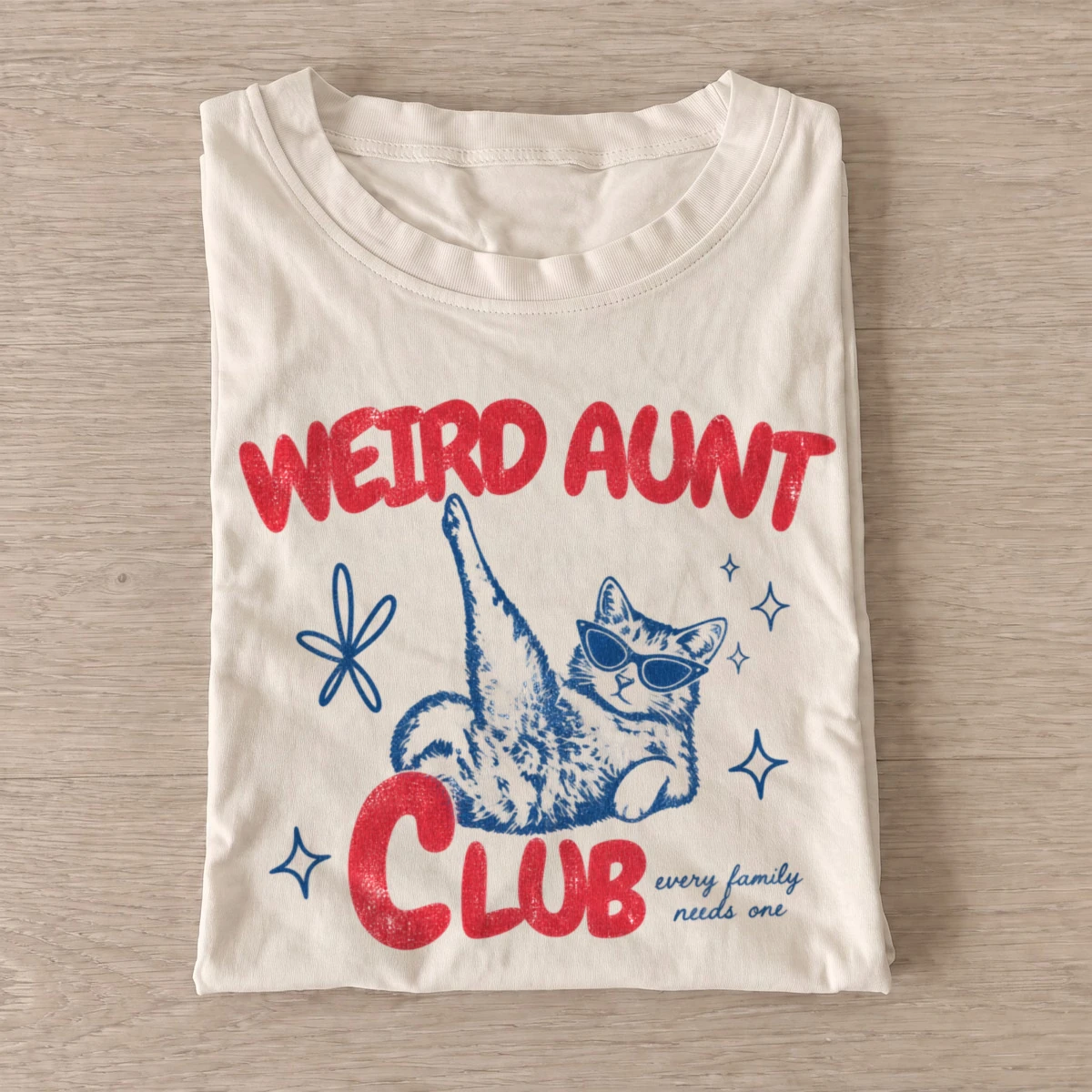 Weird aunt club cat t shirt sand20weird aunt club.webp