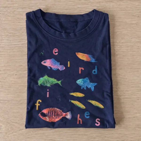 Weird fishes graphic t shirt navy20weird fishes.webp