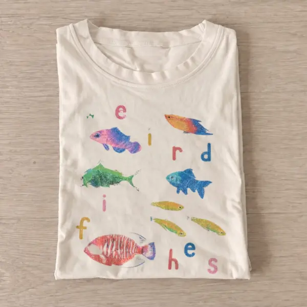 Weird fishes graphic t shirt sand20weird fishes.webp