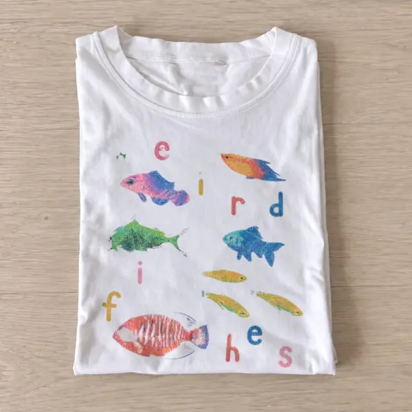 Weird fishes graphic t shirt white20weird fishes.webp