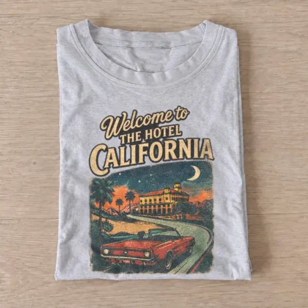 Welcome to hotel california sunset t shirt gray20california hotel sunset.webp