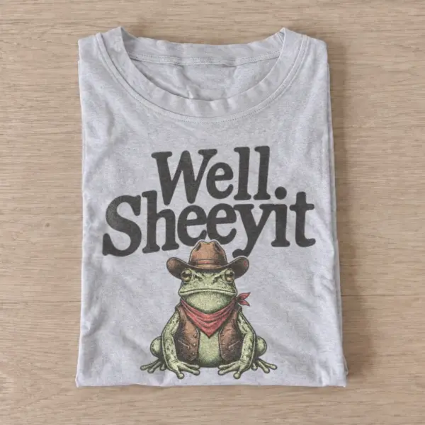 Well sheeyit cowboy frog t shirt gray20well sheeyit frog.webp