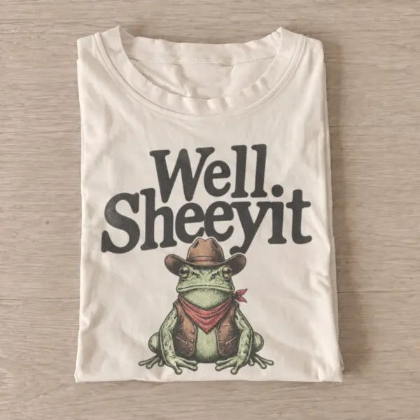 Well sheeyit cowboy frog t shirt sand20well sheeyit frog.webp