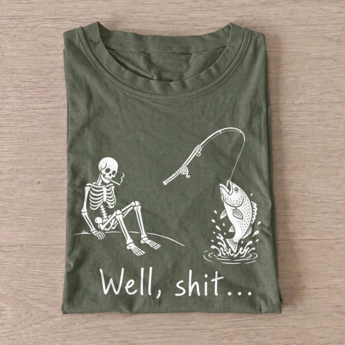 Well shit fishing t shirt olive20well shit fishing.webp