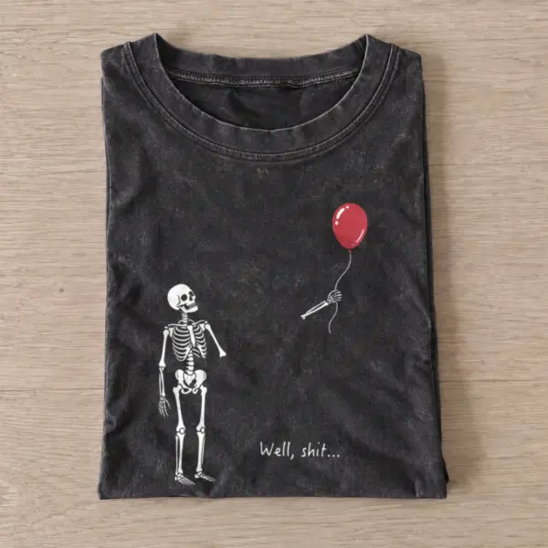 Well shit skeleton vintage t shirt washed20black20well shit skeleton.webp
