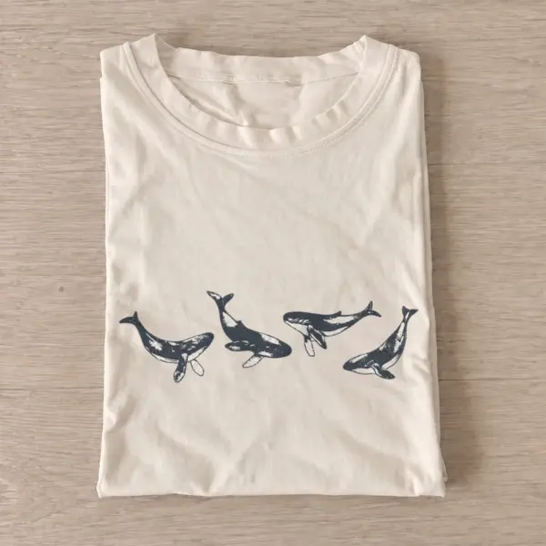 Whale quartet graphic t shirt sand20whale quartet.webp
