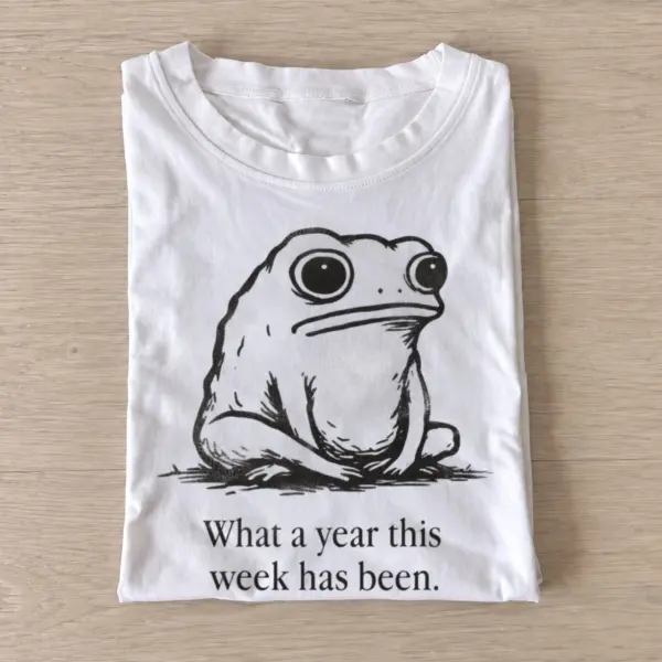 What a year this week has been frog t shirt white20long week frog.webp