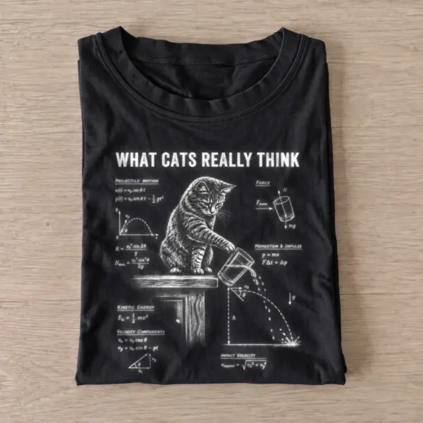 What cats really think cat calculations t shirt black20cat calculations.webp