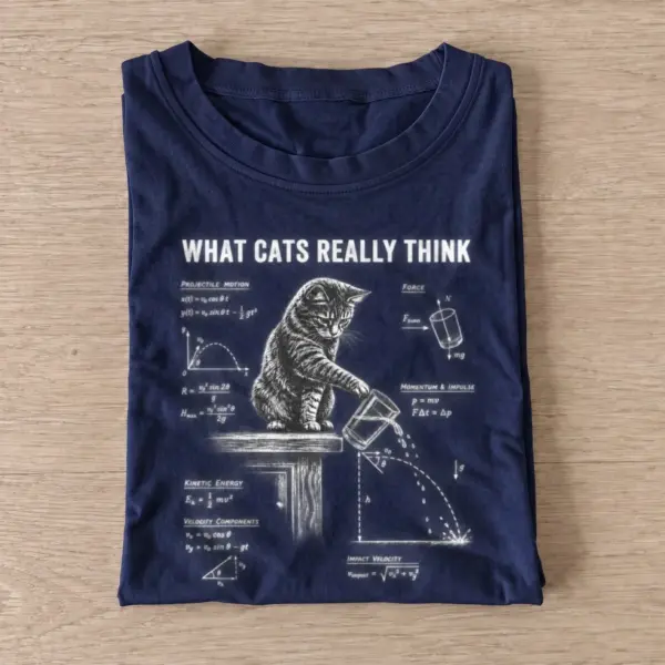 What cats really think cat calculations t shirt navy20cat calculations.webp