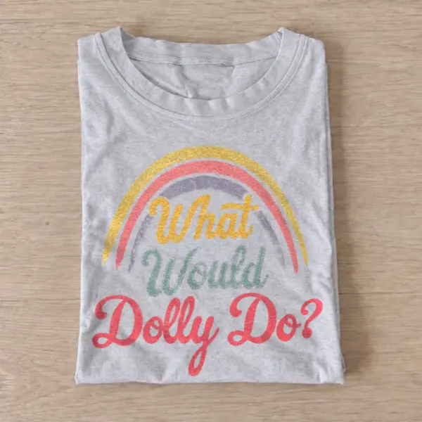 What would dolly do rainbow t shirt gray20rainbow country wisdom.webp