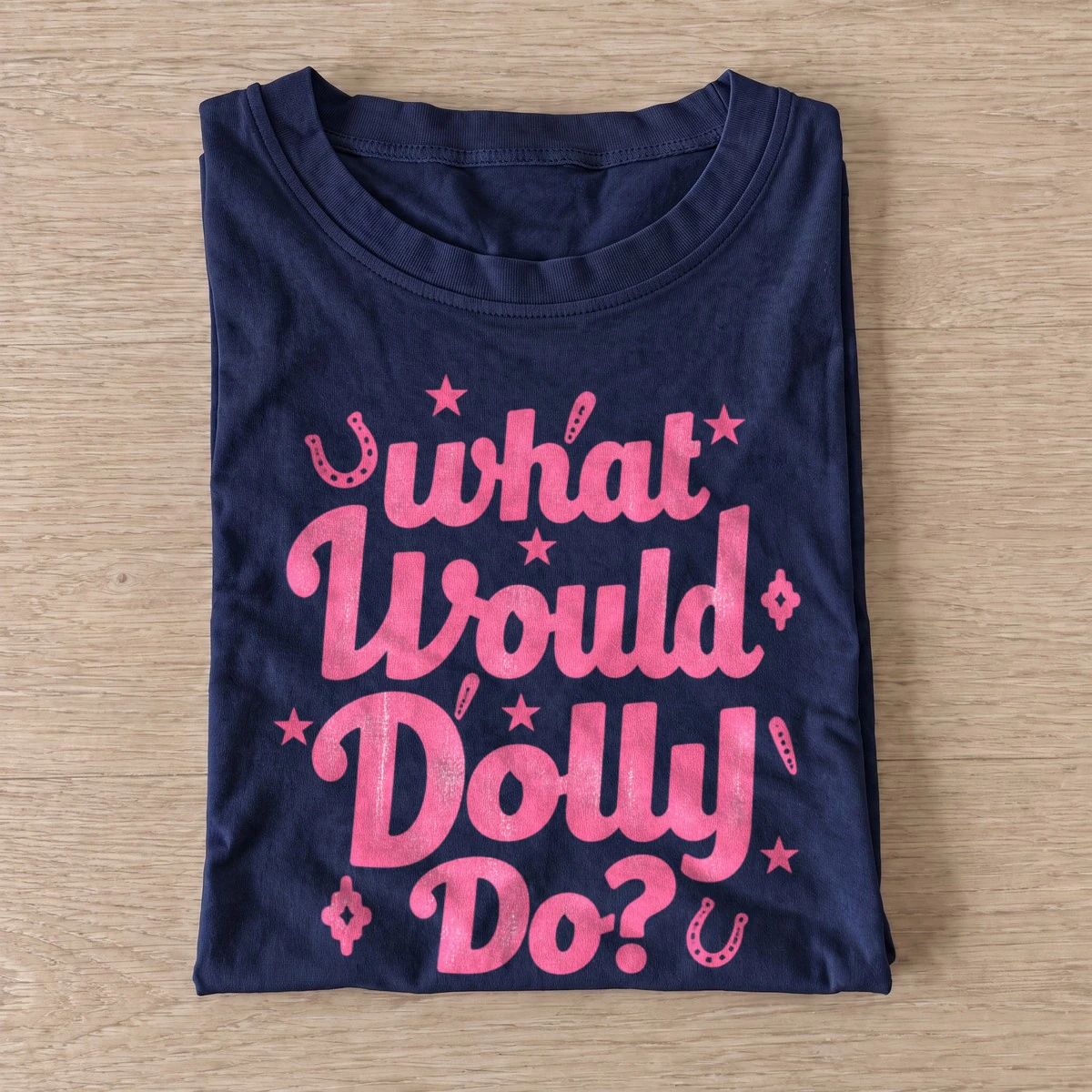 What would dolly do pink country wisdom t shirt navy20pink country wisdom.webp