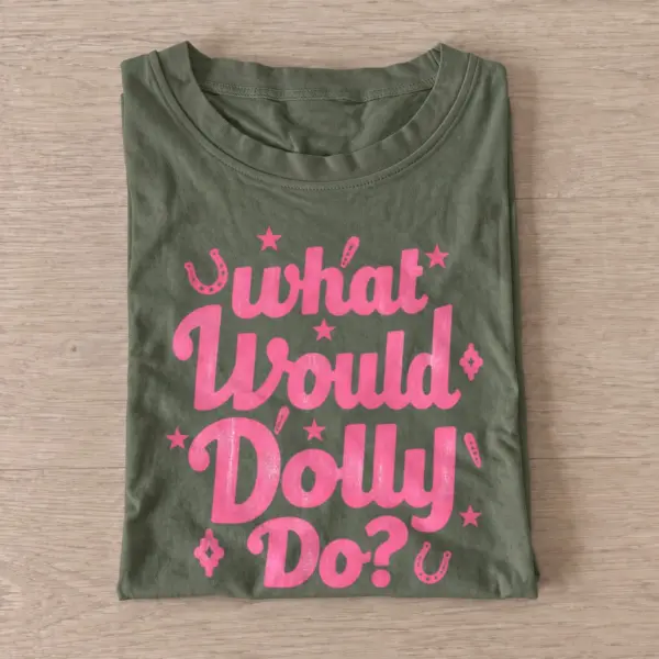What would dolly do pink country wisdom t shirt olive20pink country wisdom.webp