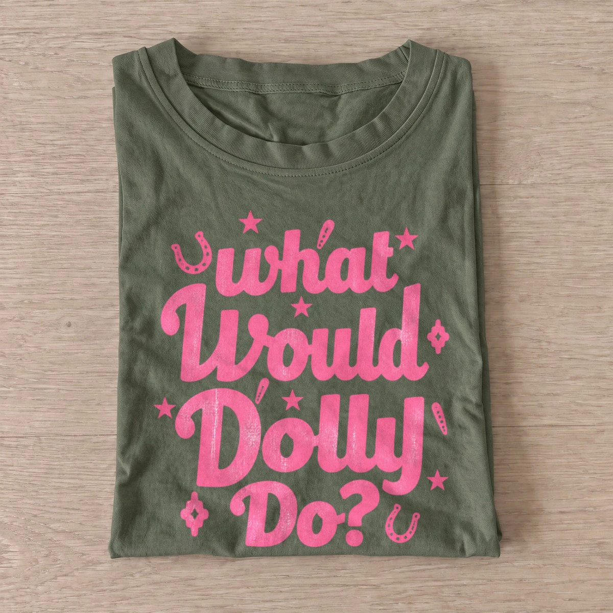 What would dolly do pink country wisdom t shirt olive20pink country wisdom.webp