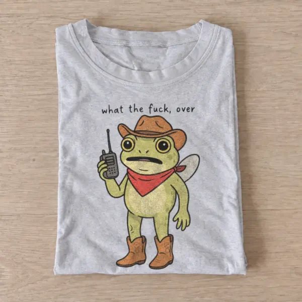 What the fuck over radio cowboy frog t shirt gray20radio cowboy frog.webp