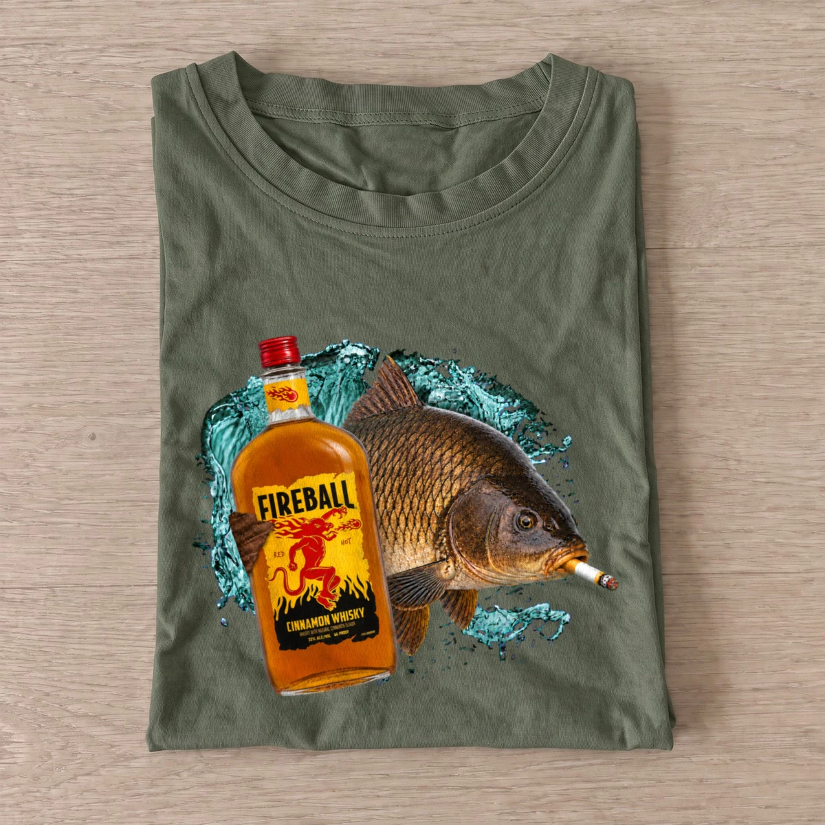 Whiskey carp t shirt olive20whiskey carp.webp