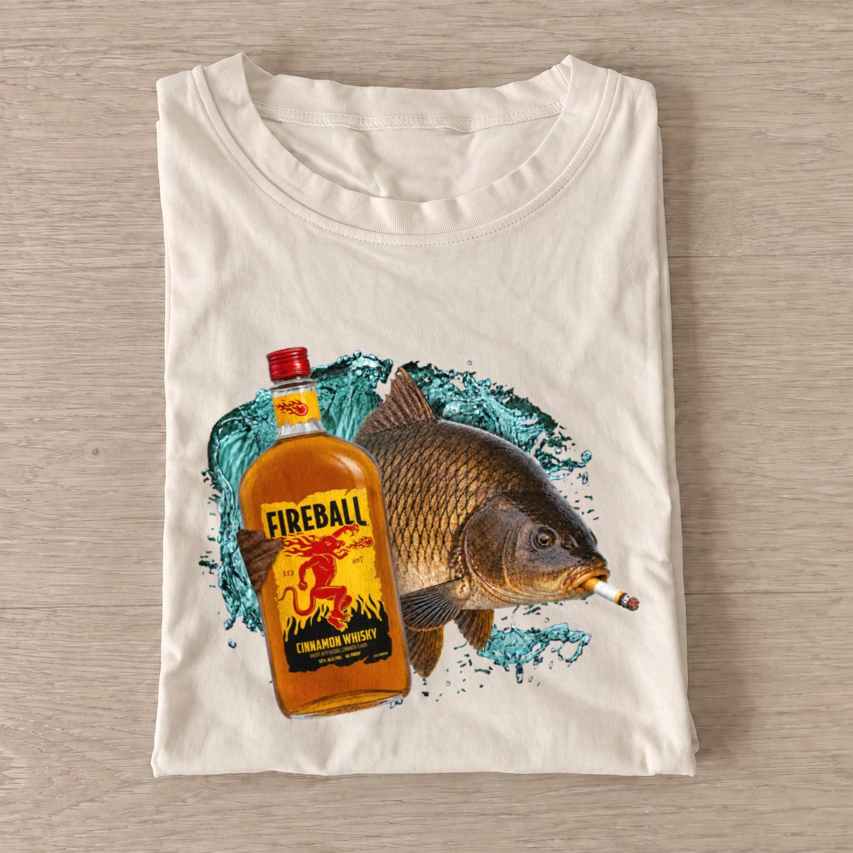 Whiskey Carp Fishing T-Shirt — graphic design