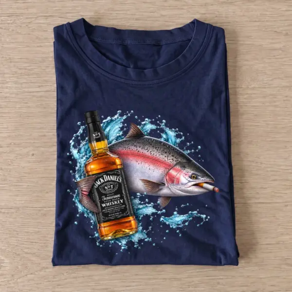 Whiskey salmon t shirt navy20whiskey salmon.webp