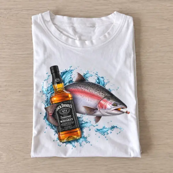 Whiskey salmon t shirt white20whiskey salmon.webp