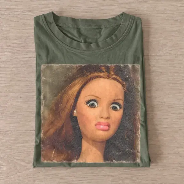 Wide eyed fashion doll graphic t shirt olive20wide eyed fashion doll.webp