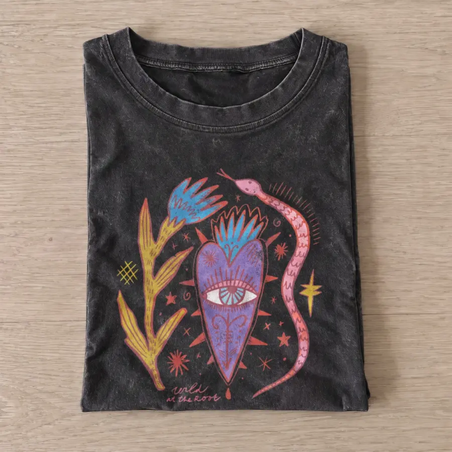 Wild at heart vintage t shirt washed20black20wild at heart.webp