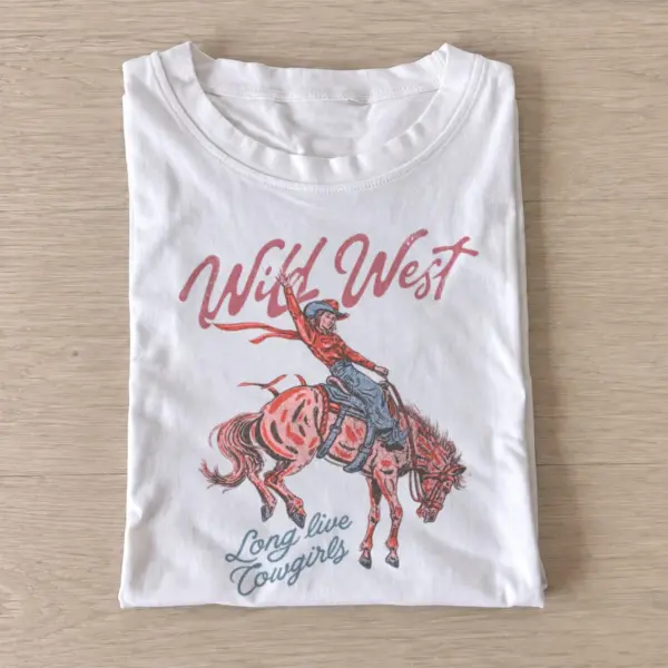 Wild west long live cowgirls t shirt white20wild west cowgirl.webp