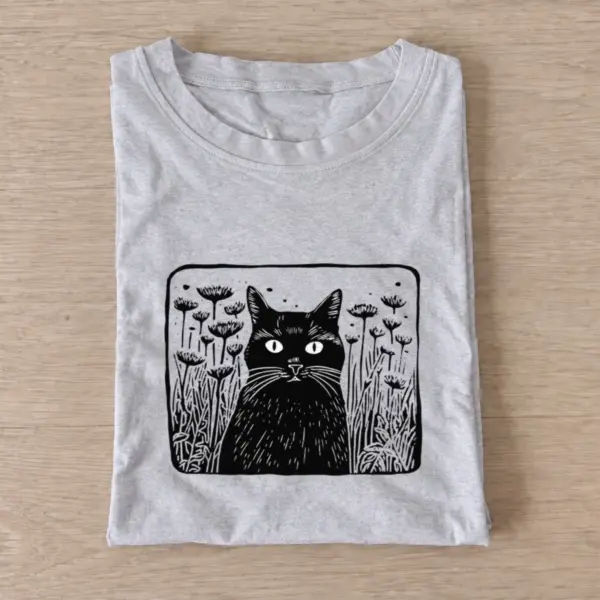 Wildflower cat t shirt gray20wildflower cat.webp