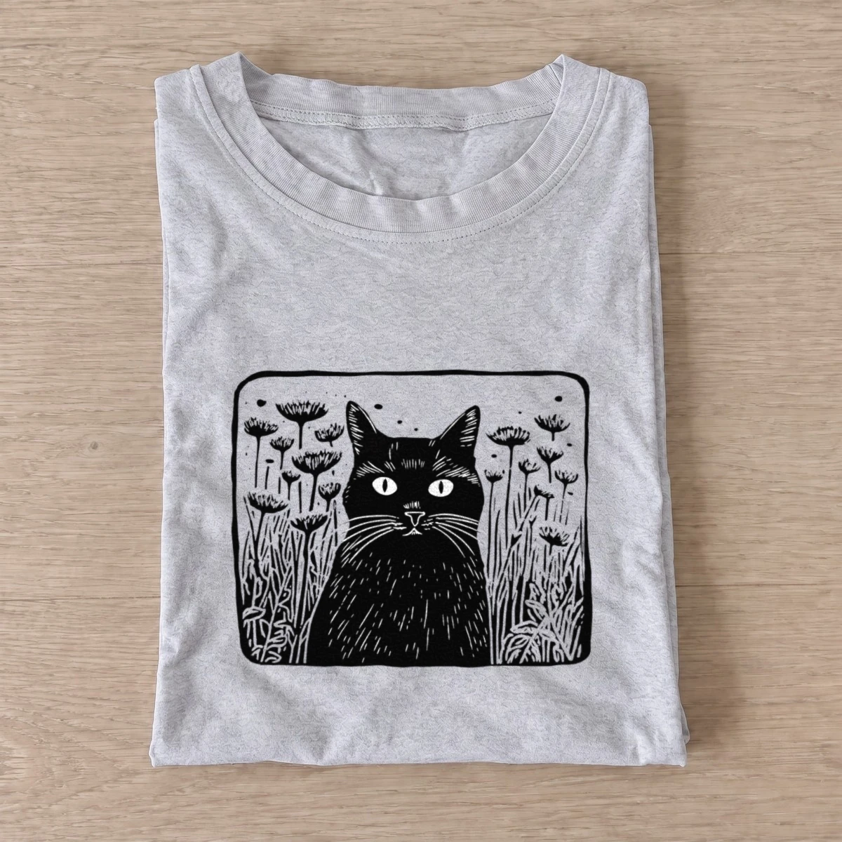 Wildflower cat t shirt gray20wildflower cat.webp