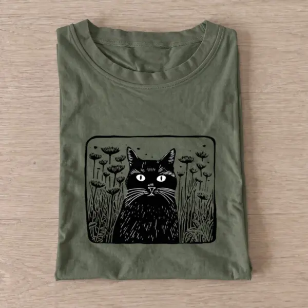 Wildflower cat t shirt olive20wildflower cat.webp