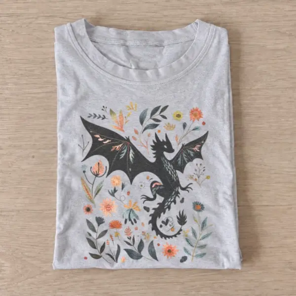 Wildflower dragon t shirt gray20wildflower dragon.webp