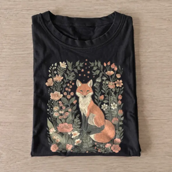 Wildflower fox t shirt black20wildflower fox.webp