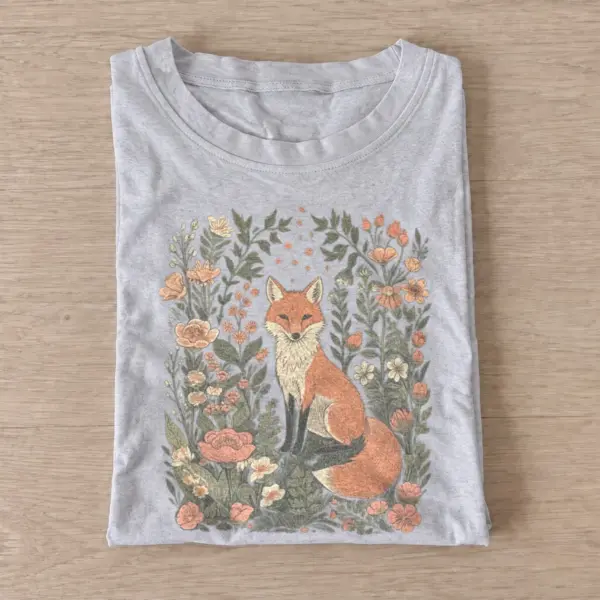 Wildflower fox t shirt gray20wildflower fox.webp