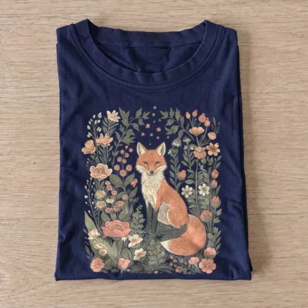 Wildflower fox t shirt navy20wildflower fox.webp