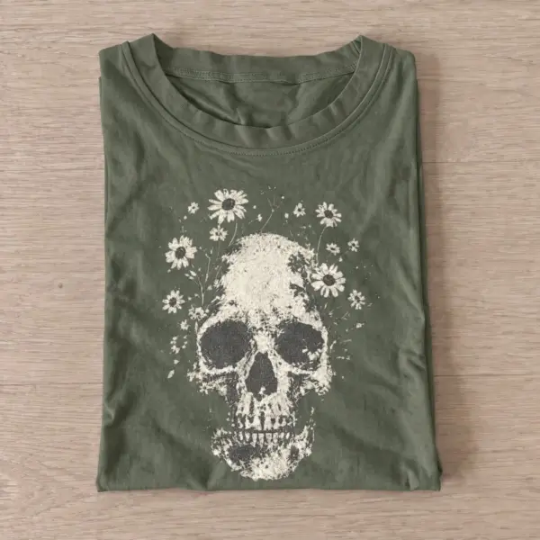 Wildflower skull t shirt olive20wildflower skull.webp