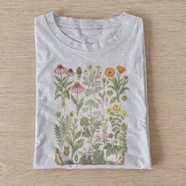 Wildflower study botanical t shirt gray20wildflower study.webp