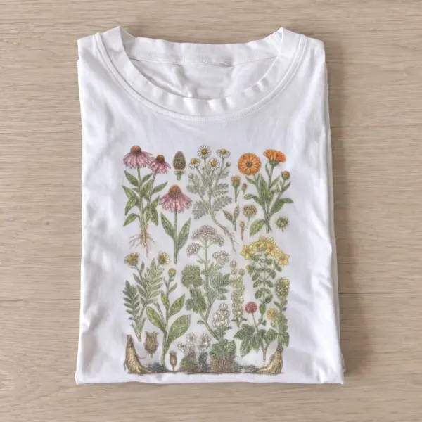 Wildflower study botanical t shirt white20wildflower study.webp