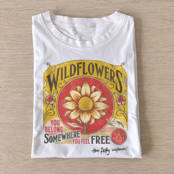 Wildflowers feel free floral graphic t shirt white20wildflowers feel free.webp