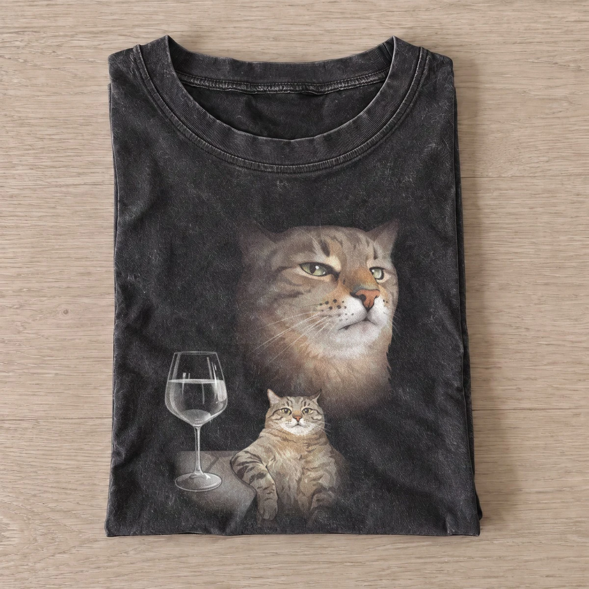 Wine cat vintage t shirt washed20black20wine cat.webp