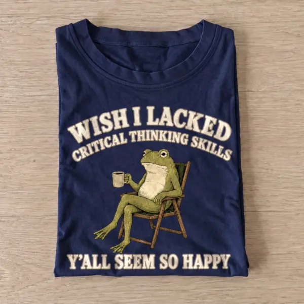 Wish i lacked critical thinking skills frog t shirt navy20critical thinking frog.webp