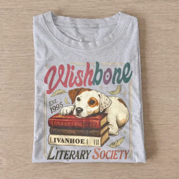Wishbone literary society graphic t shirt gray20literary terrier.webp