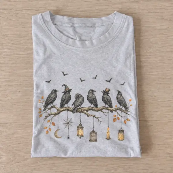 Witchy crow branch t shirt gray20witchy crow branch.webp