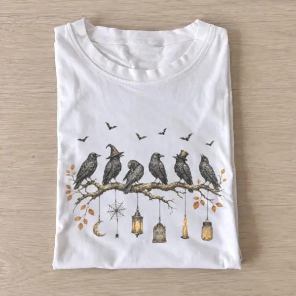 Witchy crow branch t shirt white20witchy crow branch.webp